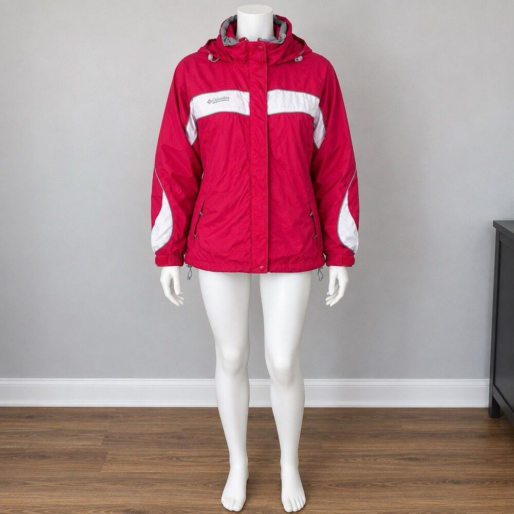 Vintage 2003 Columbia Core Interchange Jacket Womens XL Red White Y2K Gorpcore